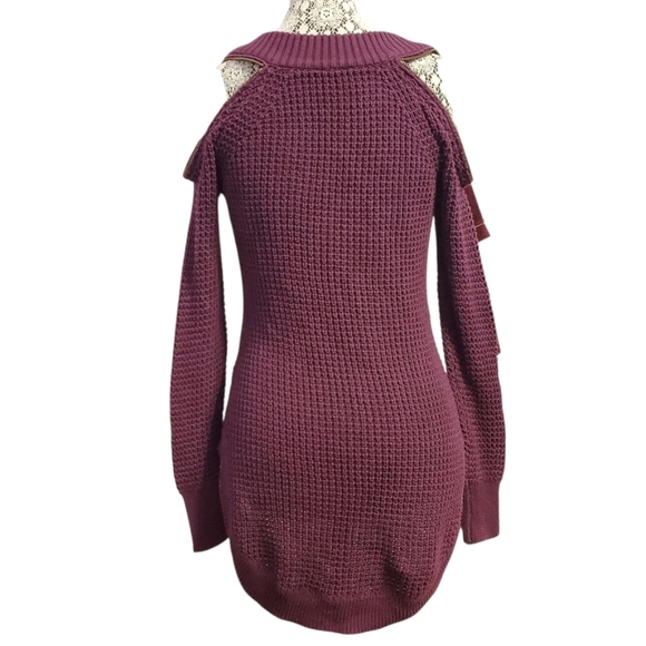 G By Guess Women's Mara Off-the-Shoulder Plum Sweater S - Picture 6 of 6